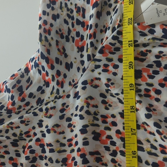 Chaus Red & Blue Asymmetrical Long Sleeve Blouse Front Tie Detail Blouse - L NWT - Picture 8 of 9